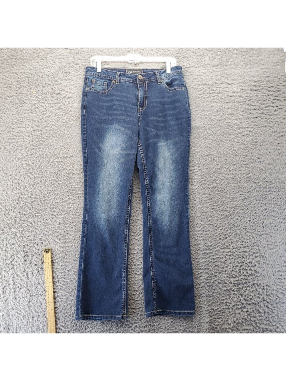 Cato Premium Jeans Womens 12 Petite Blue Classic Straight Leg Stretch Denim